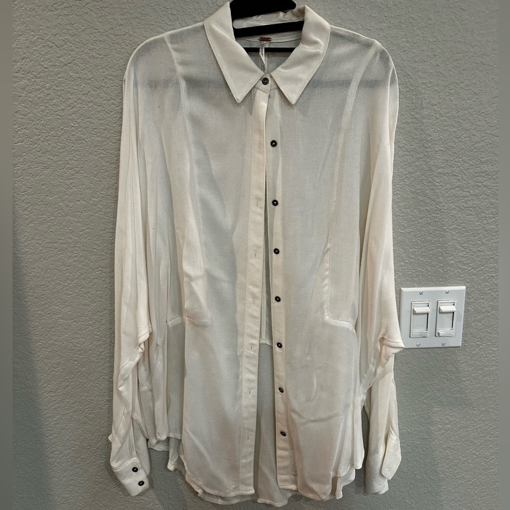 Free People long shirt white